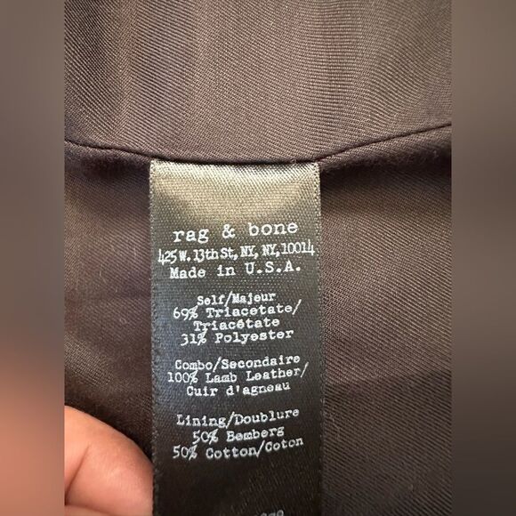 Rag & Bone Timeless Blazer Leather Black Jacket Work Career Size 2 - Picture 14 of 14